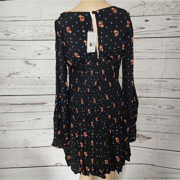 Free People Two Faces Long Sleeve Black Mini Dress Small NWT - Picture 10 of 11